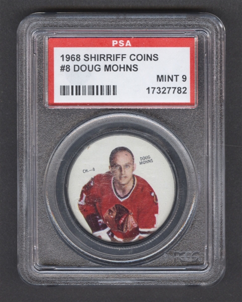 1968-69 Shirriff Hockey Coin #8 Doug Mohns - Graded PSA 9