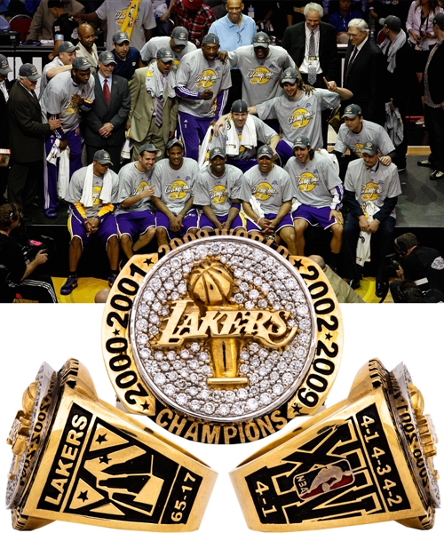 Los Angeles Lakers 2008-09 NBA Championship Gold and Diamond Ring Including Presentation Box with COA