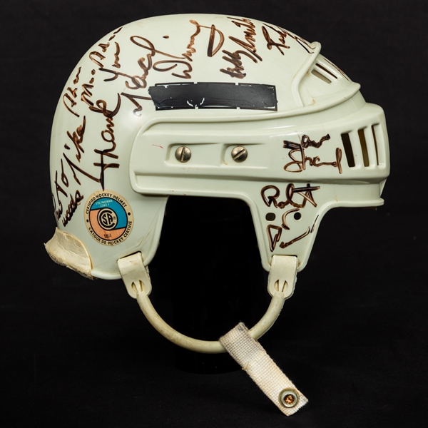 Marcel Dionnes 1979 IIHF World Hockey Championships Team Canada Team-Signed Game-Worn Helmet 