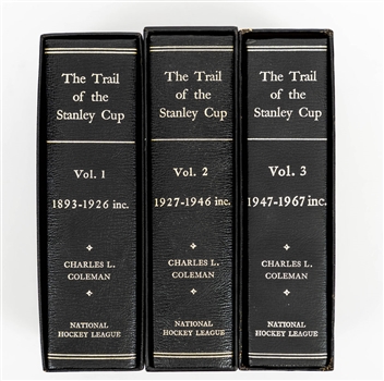 Clarence "Hap" Days "The Trail of the Stanley Cup" Leather-Bound Three-Volume Book Set