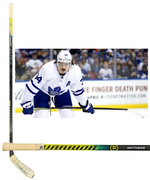 Auston Matthews’ 2019-20 Toronto Maple Leafs Warrior Alpha DX Game-Used Stick with Team LOA