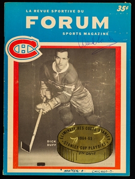 Montreal Forum May 1, 1965 Stanley Cup Finals Game 7 Program - Canadiens Clinch Cup! 