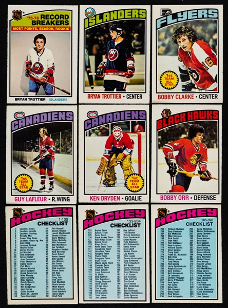 1976-77 O-Pee-Chee Hockey Complete 396-Card Set Plus 1974-75 and 1976-77 O-Pee-Chee WHA Hockey Complete Sets 