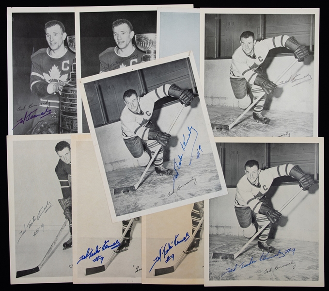 Toronto Maple Leafs 1945-54 Signed Quaker Oats Photos (42) Including Deceased HOFers Max Bentley, Ted Kennedy (9 - 4 Variations), Leo Boivin (2) and Fern Flaman