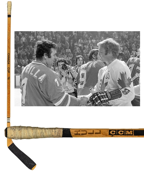 Bobby Hull’s 1976 Canada Cup Team Canada Team-Signed CCM Game Stick – Signed by 22 Including Orr, Sittler, Clarke, Esposito and Dionne