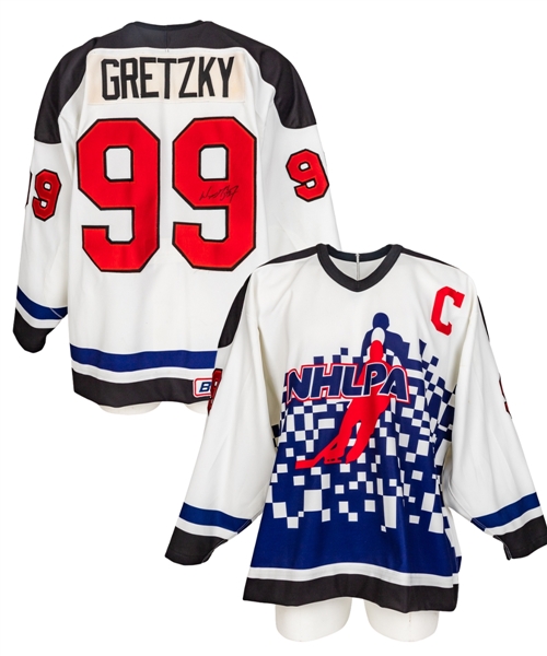 Wayne Gretzky Signed 1995 NHLPA Pro On-Ice Style Captain’s Jersey with Shawn Chaulk LOA