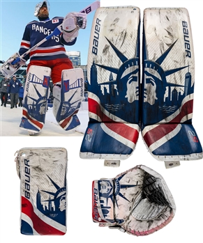 Henrik Lundqvist’s 2017-18 Bauer Supreme 2S Pro Game-Used Pads, Glove and Blocker with Steiner LOA’s – Photo-Matched To The 2018 Winter Classic! 