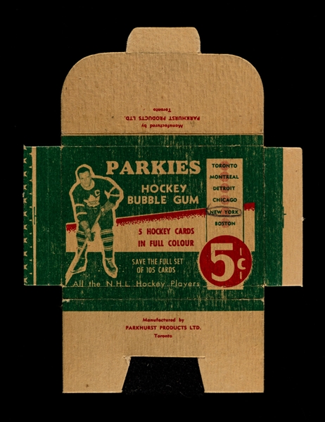 1951-52 Parkhurst Hockey Card Wrapper Box