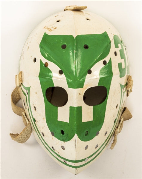 Vintage 1970s Fibrosport Fiberglass Goalie Mask - Jacques Plantes Company! - Hartford Whalers Design!