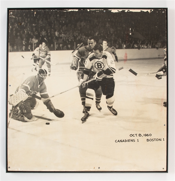 Jacques Plante Montreal Canadiens Action Photo Display Originally Displayed at the Montreal Forum (30 ½” x 31 ½”)