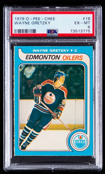 1979-80 O-Pee-Chee Hockey Complete 396-Card Set Including #18 HOFer Wayne Gretzky Rookie Card (Graded PSA 6) Plus 1978-79 OPC Hockey Near Complete Set (394/396)