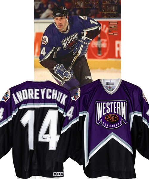Dave Andreychuks 1994 NHL All-Star Game Signed Western Conference Game-Worn Jersey - Signature PSA/DNA Certified - Video-Matched!