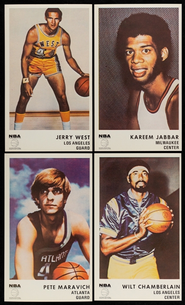 1972-73 Icee Bear NBA Basketball Complete 20-Card Set Featuring HOFers Jerry West, Kareem Abdul-Jabbar, Pete Maravich (SP), Wilt Chamberlain and Oscar Robertson