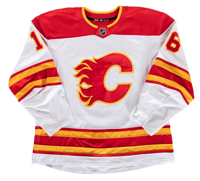 Nikita Zadorovs 2021-22 Calgary Flames Game-Worn Jersey - Team Repairs!
