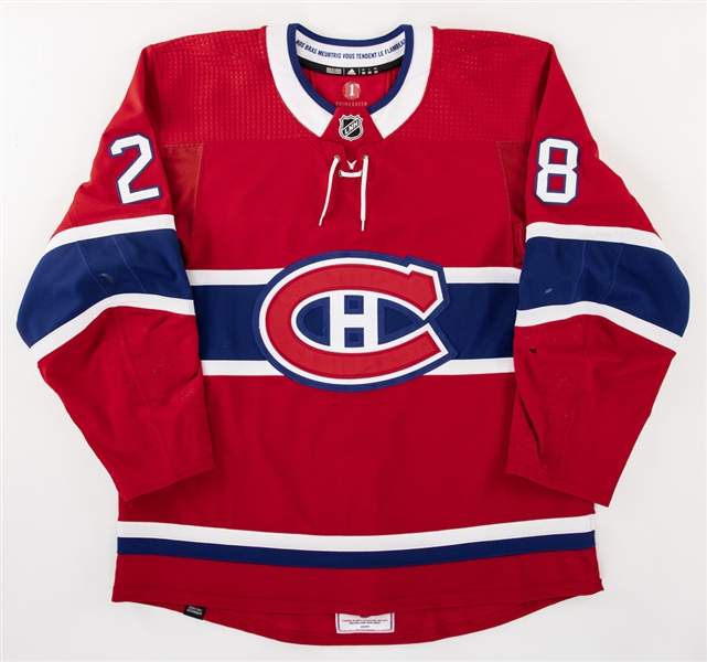Christian Dvoraks 2021-22 Montreal Canadiens Game-Worn Jersey with Team COA - Team Repairs! - Photo-Matched!  