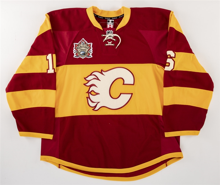 Tom Kostopoulos 2011 NHL Heritage Classic Calgary Flames Game-Worn Second Period Jersey with Team LOA 