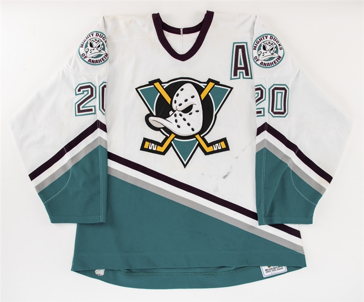 Steve Rucchins 2002-03 Anaheim Mighty Ducks Game-Worn Alternate Captains Jersey with LOA 