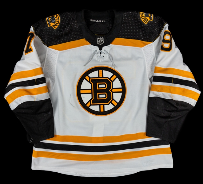 Jeremy Lauzons 2019-20 Boston Bruins Game-Worn Jersey with LOA - Team Repairs!