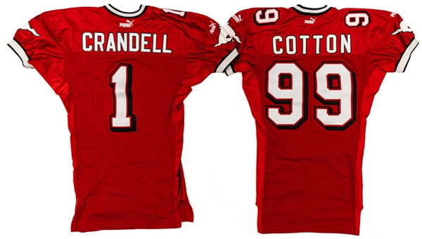 James Cottons 2002 and Marcus Crandell 2003 CFL Calgary Stampeders Game-Worn Jerseys with LOA