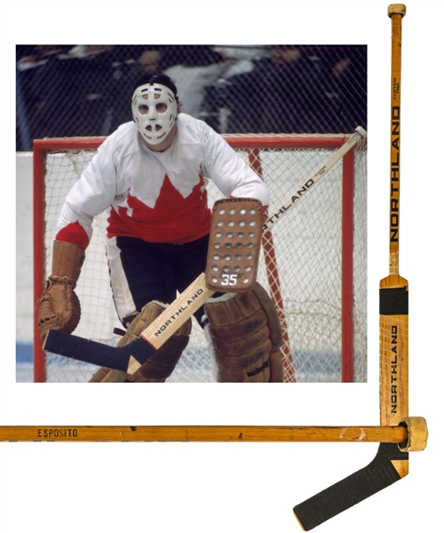 Tony Espositos 1972 Canada-Russia Series Team Canada Northland Game-Used Stick - Photo-Matched! 