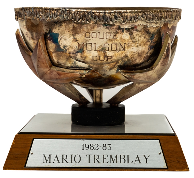 Mario Tremblays 1982-83 Montreal Canadiens Molson Cup Trophy with LOA (8")