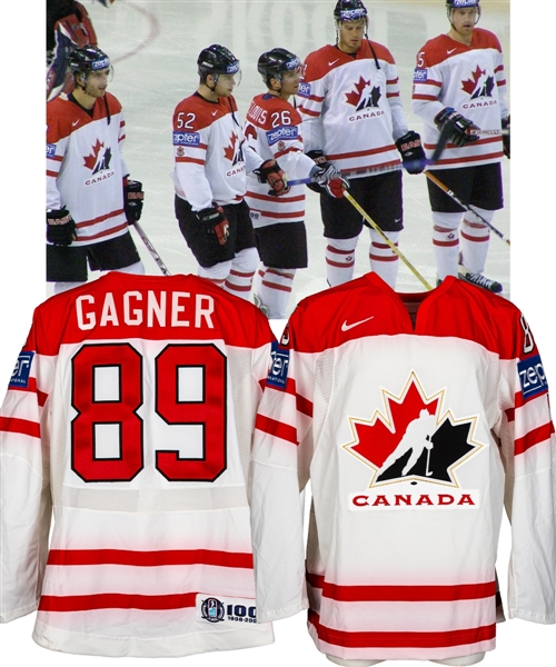 Sam Gagner’s 2008 IIHF World Championships Team Canada Game-Issued Jersey with Hockey Canada LOA
