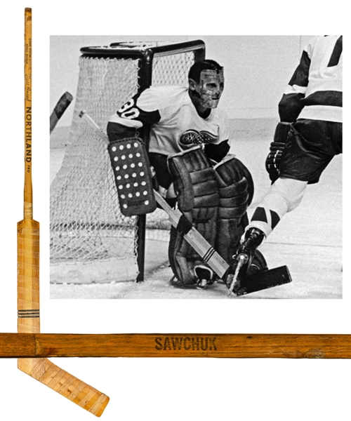 Terry Sawchuks 1960s Detroit Red Wings Northland Pro Game-Issued Stick 