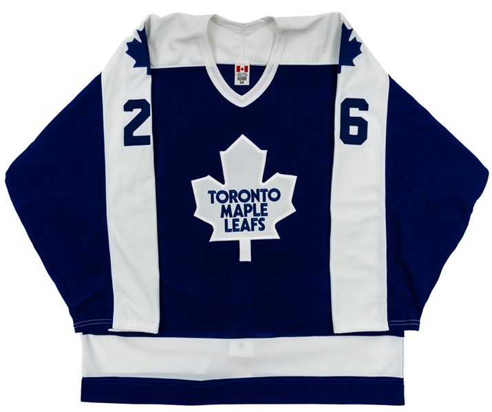 Ian White’s November 14th 2009 Toronto Maple Leafs "80s Night" Signed Warm-Up Worn Jersey with Team COA