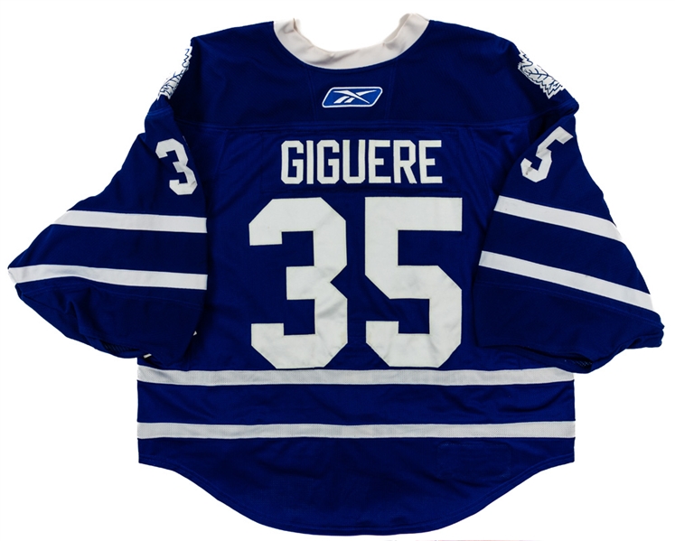 Jean-Sebastien Gigueres 2010-11 Toronto Maple Leafs Game-Worn Jersey with Team COA - Photo-Matched!