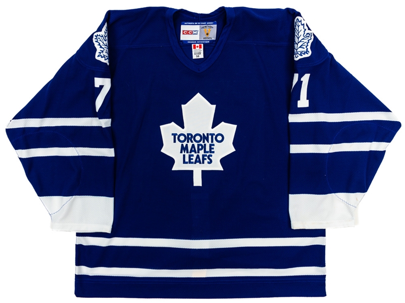 Jason Blake’s October 17th 2009 Toronto Maple Leafs "90s Night" Signed Warm-Up Worn Jersey with Team COA