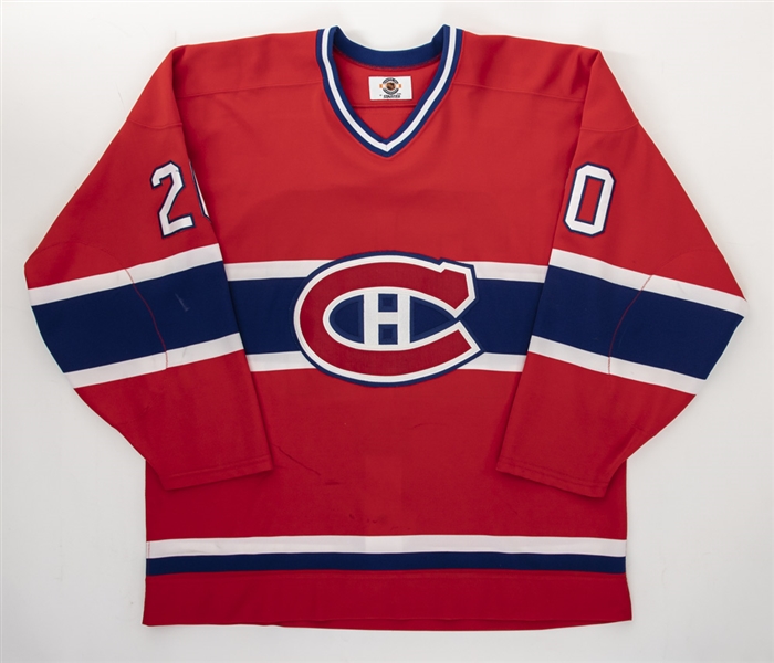 Francois Beauchemins 1998-99 Montreal Canadiens Game-Worn Pre-Season Jersey Recycled From 1997-98 #20 Valeri Bure with Team LOA 