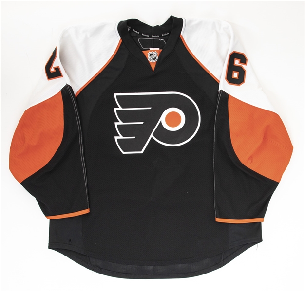 Danny Syvrets 2009-10 Philadelphia Flyers Game-Worn Third Jersey with LOA