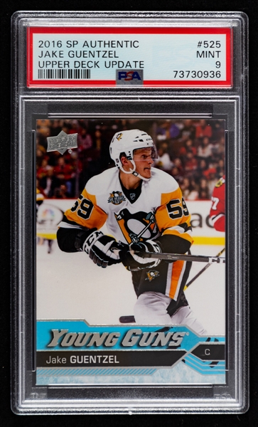 2016-17 SP Authentic Upper Deck Update Young Guns Hockey Card #525 Jake Guentzel Rookie – Graded PSA 9