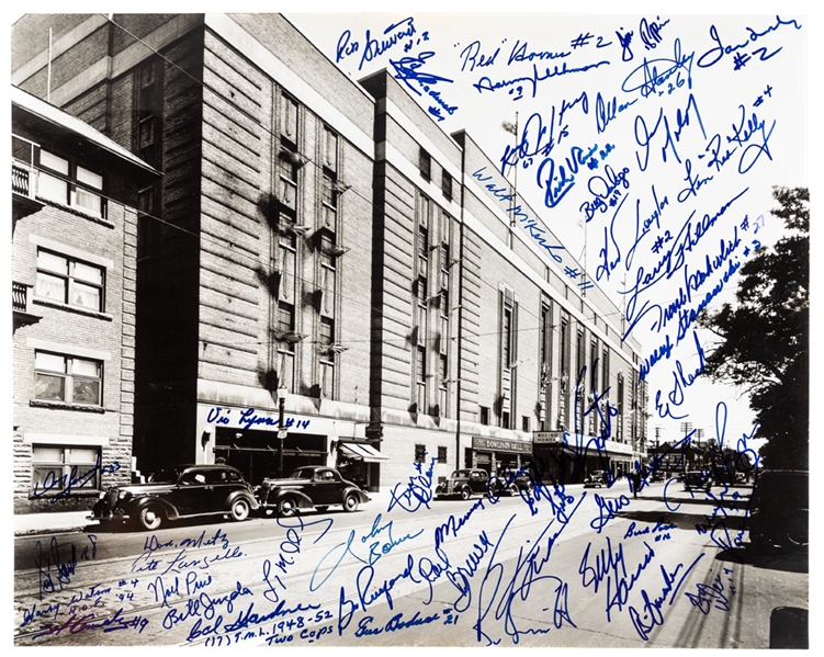 Maple Leaf Gardens Photo Signed by 40+ Former Toronto Maple Leafs Players Including HOFers Kennedy, Watson, Bower, MacDonald, Mahovlich, Kelly, Ullman, Stanley and Horner with LOA