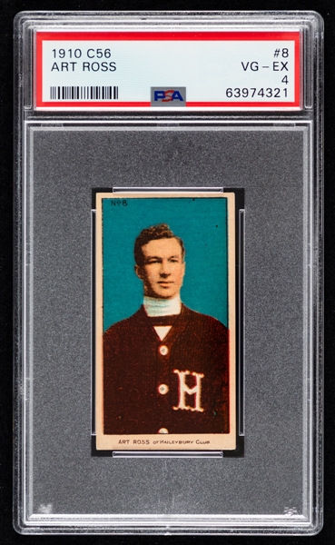 1910-11 Imperial Tobacco C56 Hockey Card #8 HOFer Arthur "Art" Ross Rookie - Graded PSA 4
