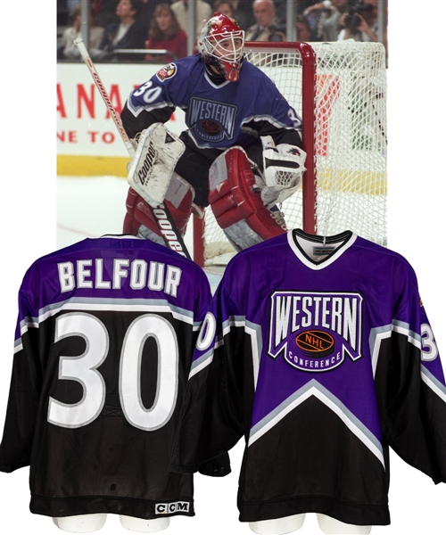Ed Belfours 1996 NHL All-Star Game Western Conference Game-Worn Jersey with LOA
