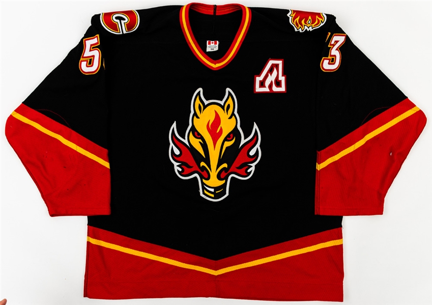 Derek Morris 2001-02 Calgary Flames Game-Worn Alternate Captains Jersey with LOA