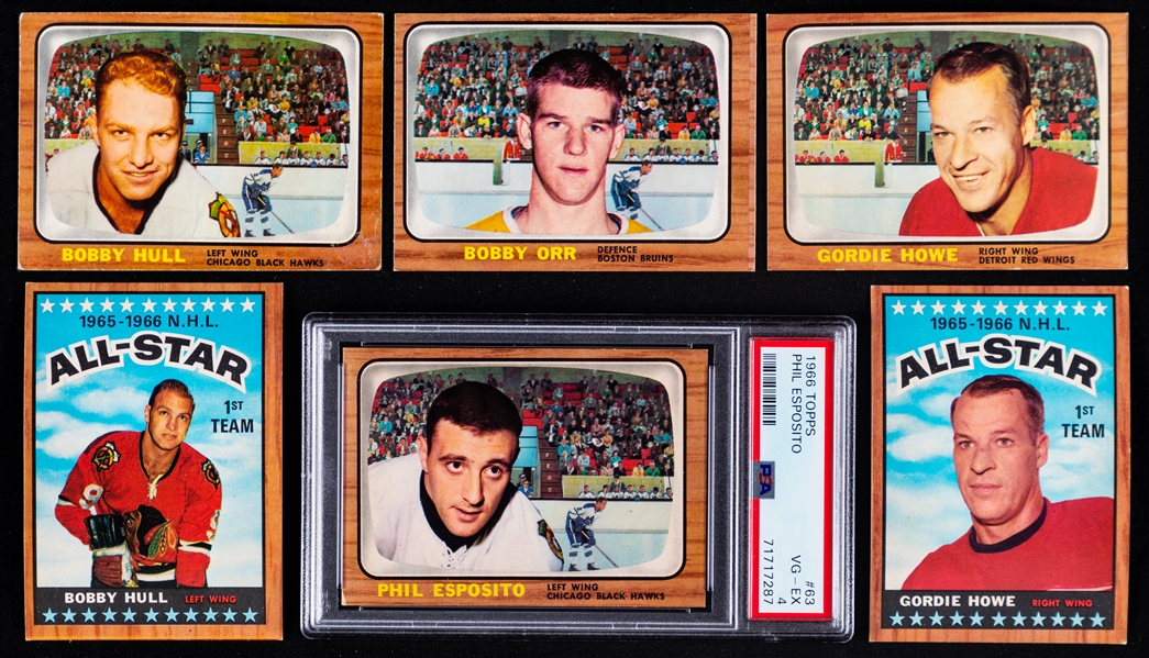 1966-67 Topps Hockey Complete 132-Card Set Including #35 HOFer Bobby Orr Rookie