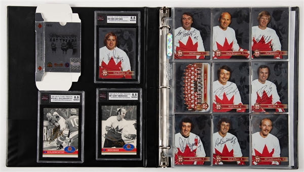 1972 Canada-Russia Series Team Canada 35th Anniversary Signed Card Set by 33 Players with COA Plus Goldsworthy and Bergman Signed Future Trends Cards (KSA) - Signatures from All 36 Players/Coaches!