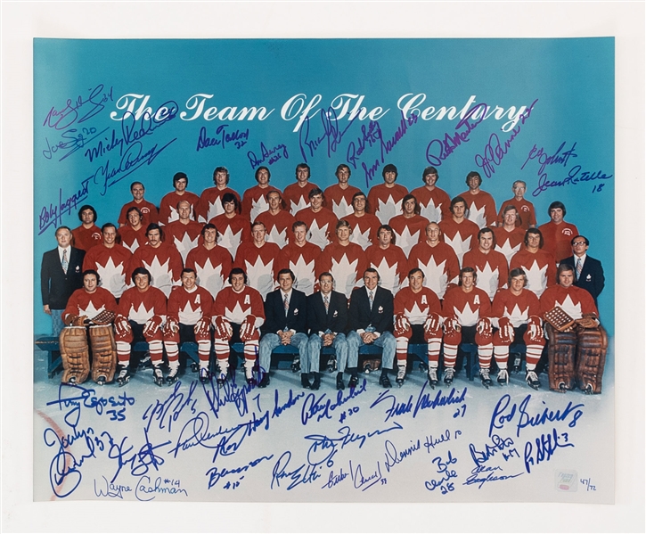 "Team of the Century" 1972 Team Canada Team-Signed Limited-Edition #47/72 Photo with LOA (16" x 20")