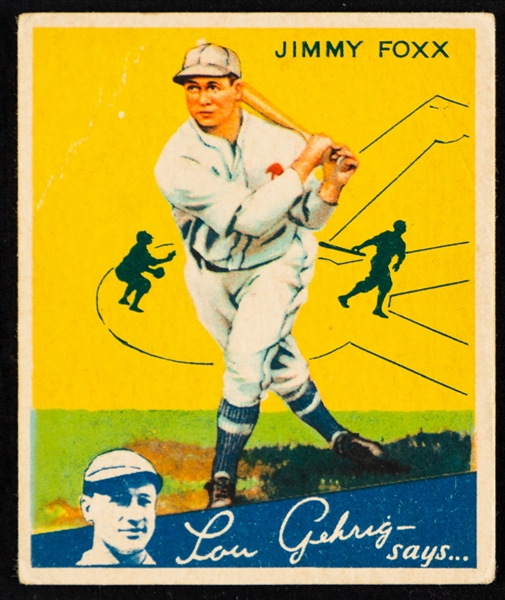 1934 World Wide Gum V354 Baseball Card (Canadian Goudey) #58 HOFer Jimmy Foxx