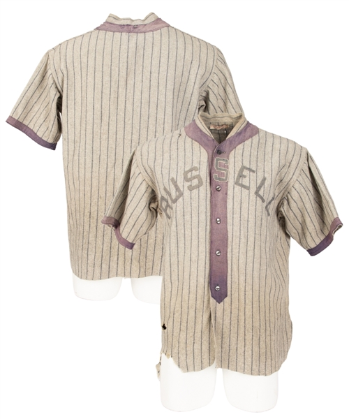 Circa 1920s Russell Manitoba Wool Baseball Uniform with Jersey, Pants and Belt