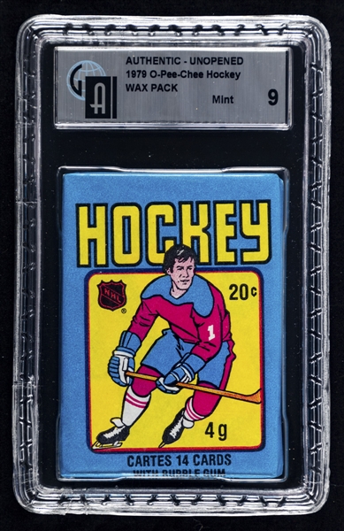 1979-80 O-Pee-Chee Hockey Unopened Wax Pack - Graded GAI MINT 9 – Wayne Gretzky Rookie Card Year