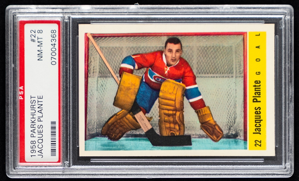 1958-59 Parkhurst Hockey Card #22 HOFer Jacques Plante - Graded PSA 8