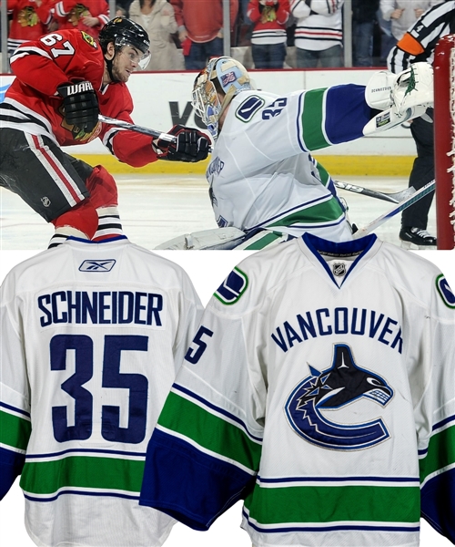 Cory Schneiders 2010-11 Vancouver Canucks Game-Worn Playoffs Jersey - Photo-Matched!