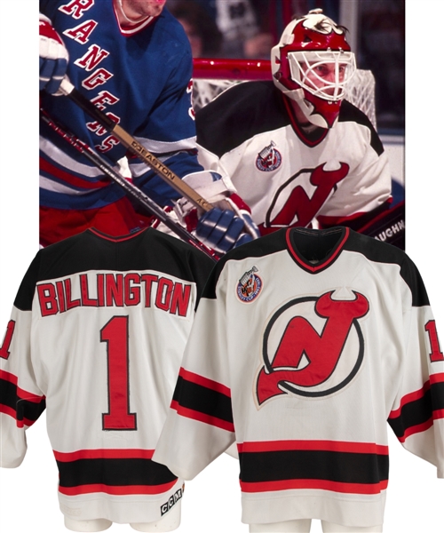 Craig Billington’s 1992-93 New Jersey Devils Game-Worn Jersey with Team LOA – Stanley Cup Centennial Patch! – Photo-Matched!
