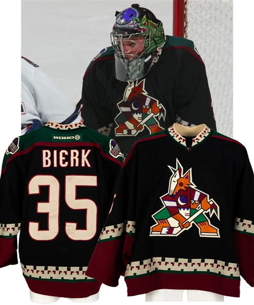 Zac Bierks 2002-03 Phoenix Coyotes Game-Worn Jersey with Team LOA - Photo-Matched!