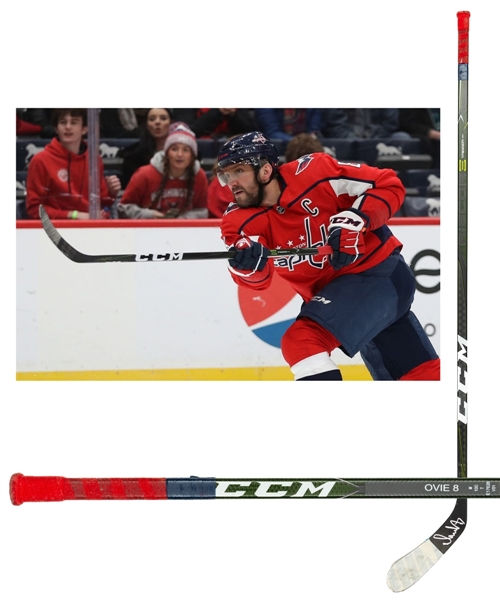 Alexander Ovechkins Late-2010s/Early-2020s Washington Capitals Signed CCM Trigger ASY Game-Used Stick