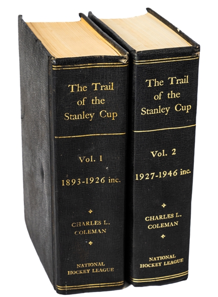 Brian Glennies "The Trail to the Stanley Cup" Vol. 1 and Vol. 2 Leather-Bound Books with Family LOA