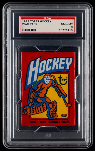 1972-73 Topps Hockey Wax Pack - Graded PSA NM-MT 8